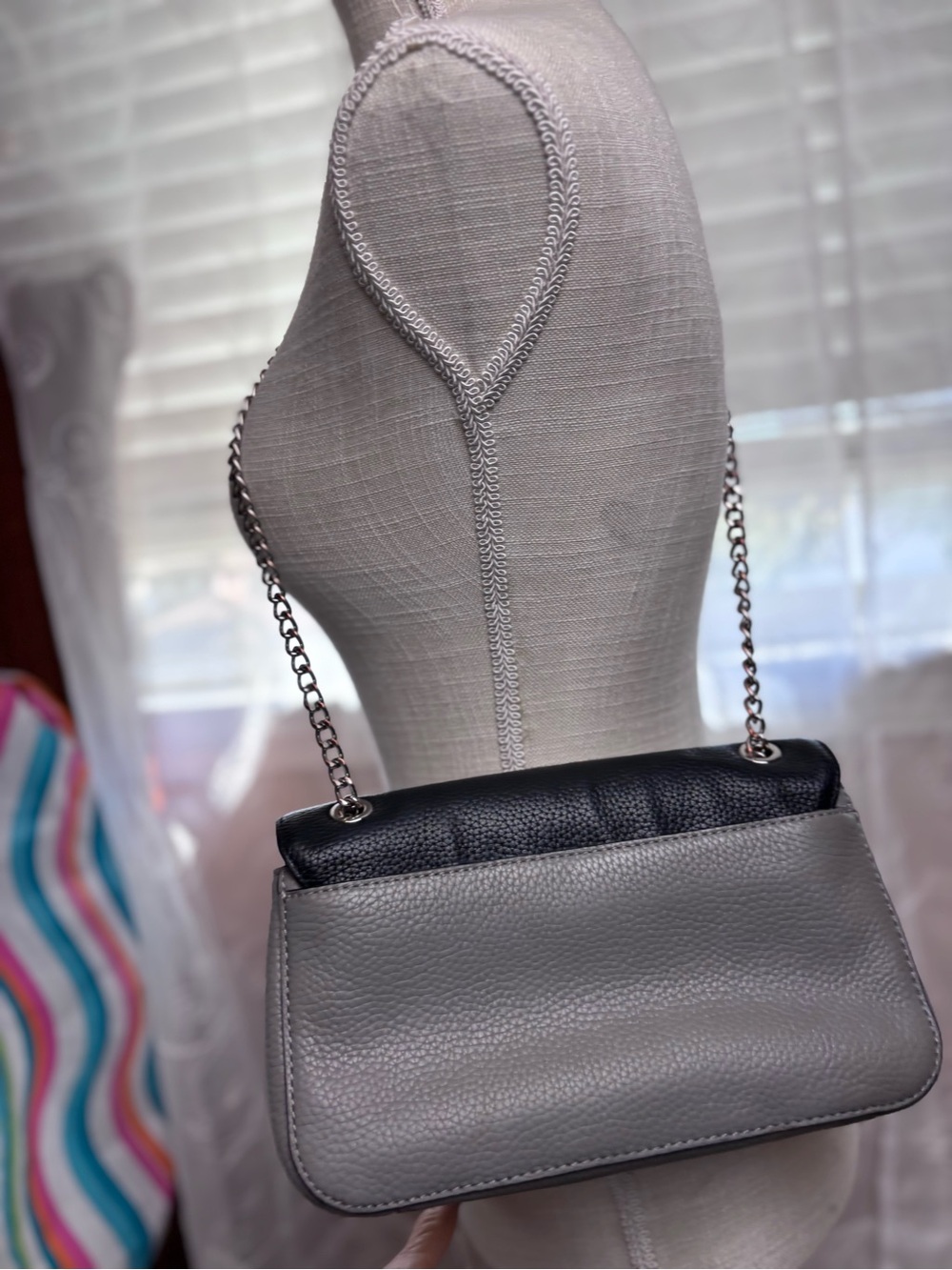 Michael Kors Black & Gray Pebbled Leather Crossbody or Shoulder Bag - Picture 6 of 16